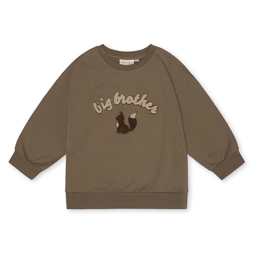 That's Mine Finley storebror sweatshirt - Dusky green - 95% Organic cotton / 5% Elastane