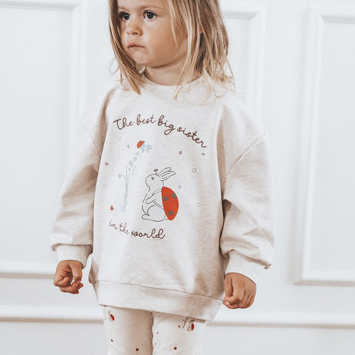 Finley big sister sweatshirt - Light brown melange