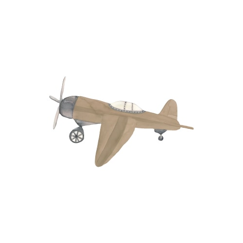 That's Mine Wallsticker Retro airplane brown - Brown - 100% Textile foil Buy Bolig & udstyr||Børneværelset||Wallstickers||Alle||personale||Influencer choice here.