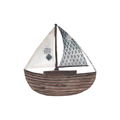 That's Mine Wallsticker Wooden sailboat - Brown - 100% Textile foil Buy Liveshopping bundle here.