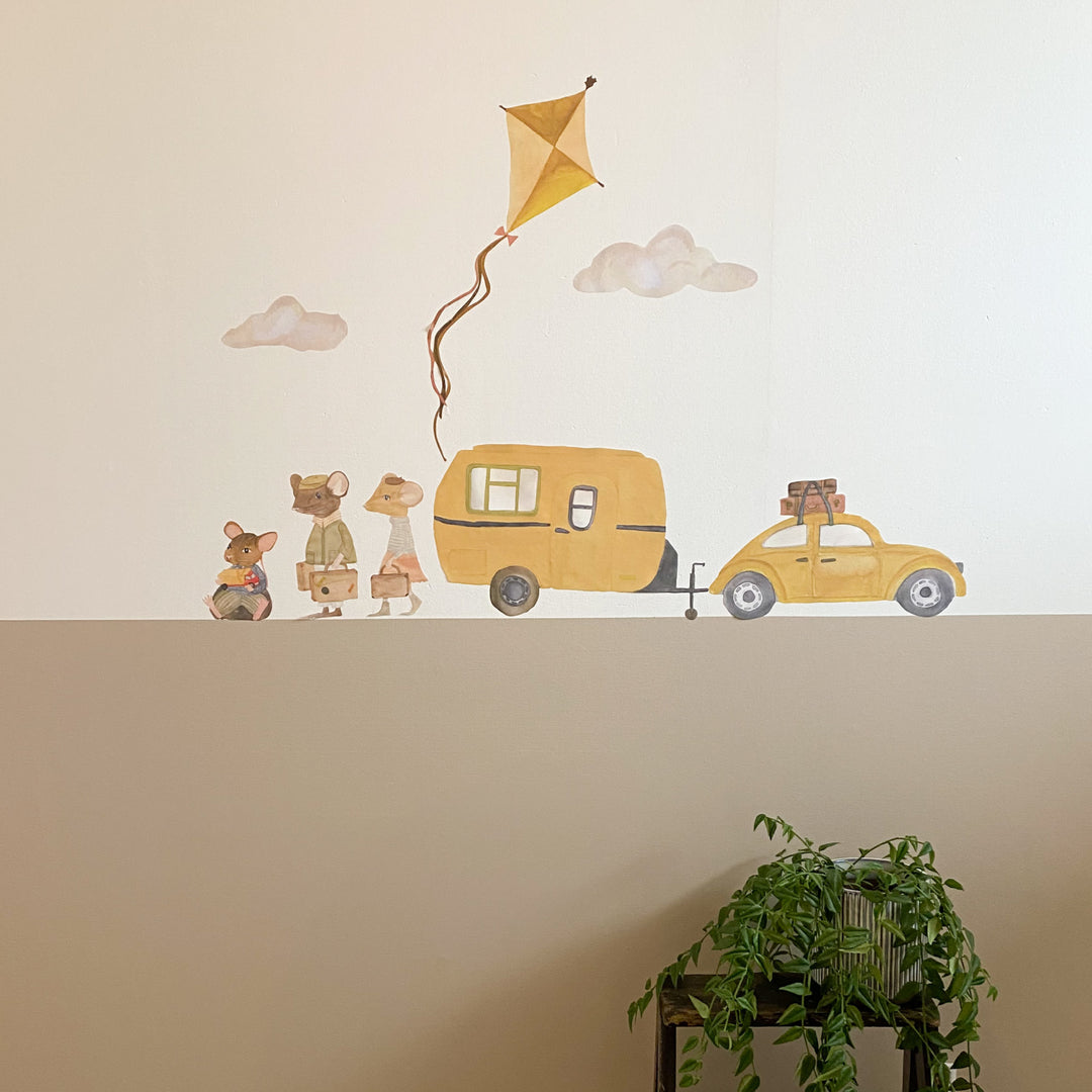 Wallsticker Retro car - Multi